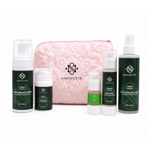 AZELA DAILY Комплекс щоденного догляду з азелогліцином NANOESTETIC (косметичка у подарунок)