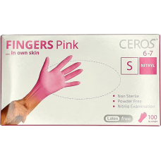 Рукавички нітрилові Ceros S рожеві 100 шт (50пар)