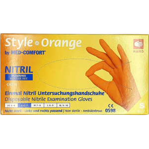 Перчатки нитриловые Style S оранжевые 100 шт (50 пар)