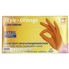 Перчатки нитриловые Style XS оранжевые 100 шт (50 пар)