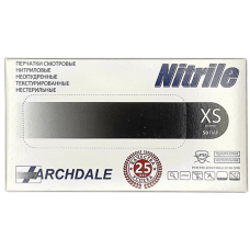 Рукавички нітрилові archdale XS чорні 100 шт (50пар)