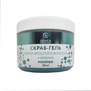 Скраб-гель против врастания волос Papain gel-scrub c папаином и ментолом  SERICA 350мл 
